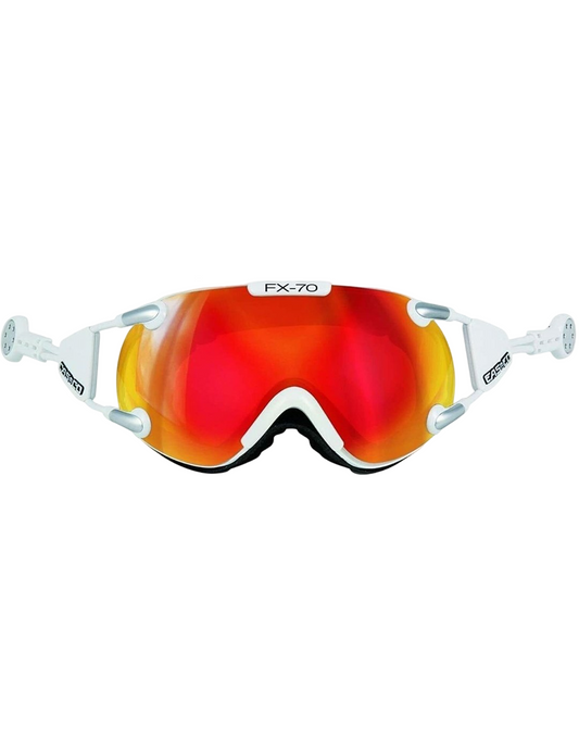 Casco FX-70 MagnetLink Skibrille, Carbonic Scheibe, weiß-orange, inkl. Hardcase