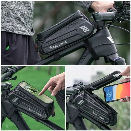 Oberrohr Wasserdichte Fahrrad-Handy-Frontrahmentasche für 7" Handy-Lenker Bike