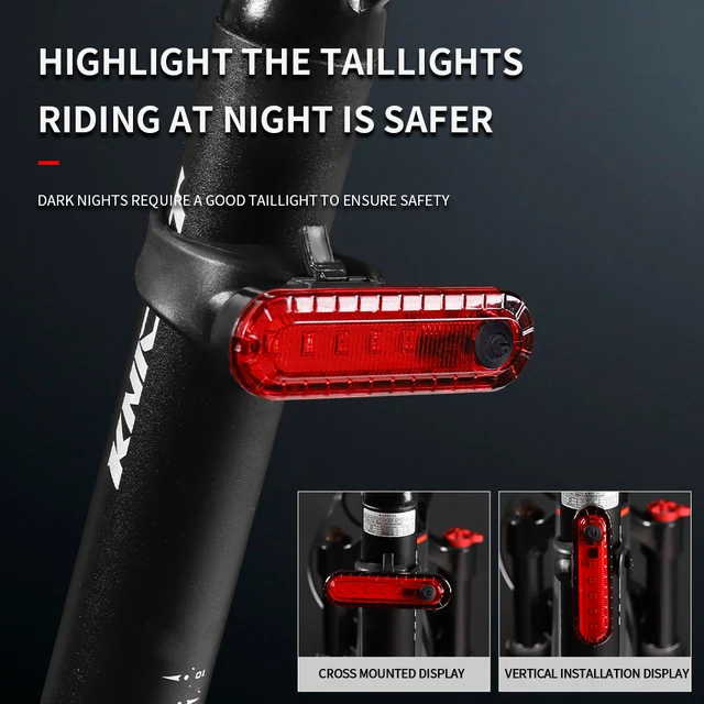 Fahrrad Rücklicht weiß rot Lampe Leuchte Rad Bike USB Wiederaufladbar LED Schein