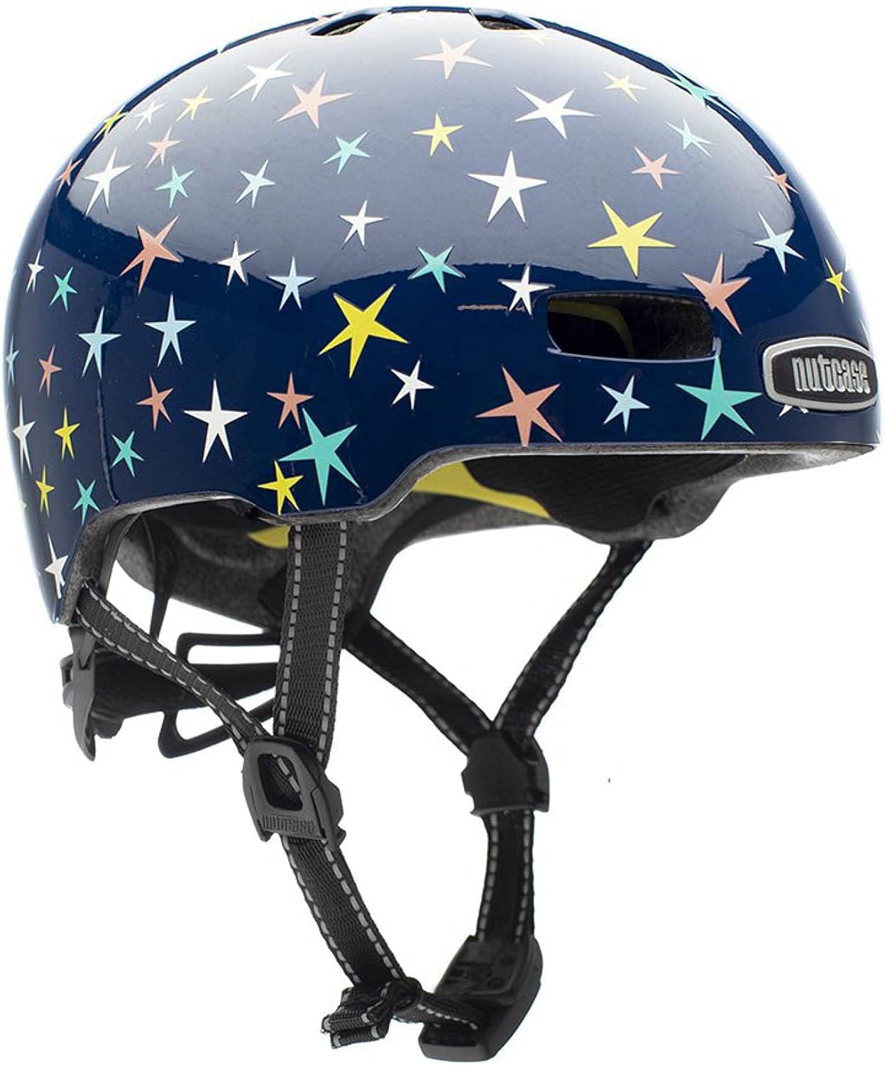 Nutcase Little Nutty MIPS Kinder-Fahrradhelm - Gloss Stars are Born Design blau Sterne Kinder Helm