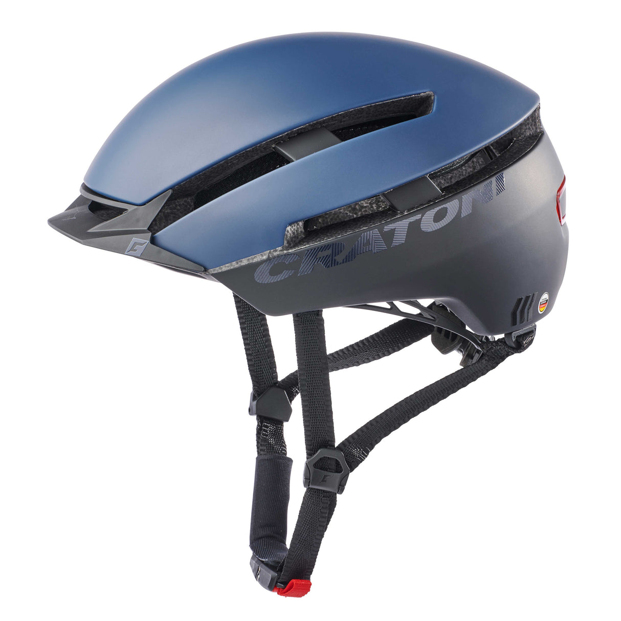 Cratoni C-LOOM Blau-Schwarz Fahrradhelm – Urbaner Damenhelm mit Rücklicht
