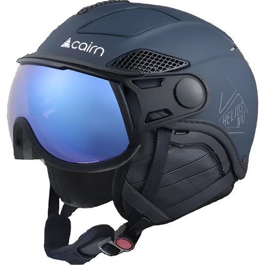 Cairn HELIOS LEATHER EVOLIGHT NXT® – Eleganter Skihelm mit Photochrom-Visier blue graphite