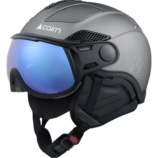 Cairn HELIOS LEATHER EVOLIGHT NXT® | Eleganter Skihelm mit Photochrom-Visier silber