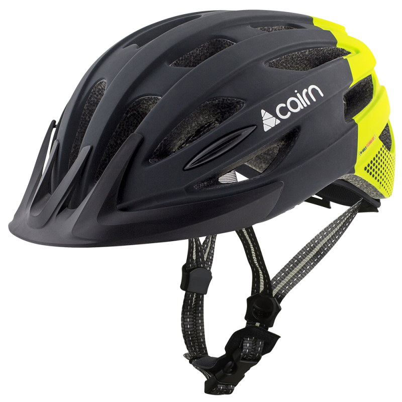 Cairn Fusion LED Black Neon Yellow | City- und MTB Helm mit LED-Licht